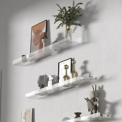 Acrylic Floating Wall Shelf Display Ledge for Bedroom Kitchen Decor
