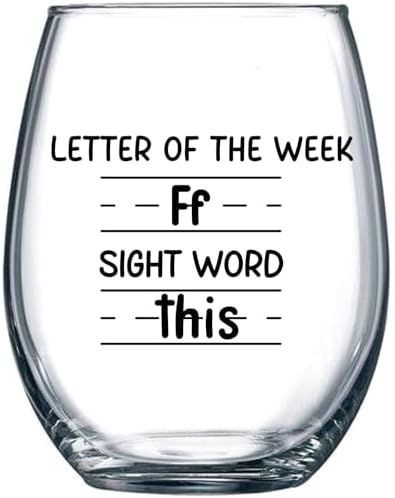 Sight Words 15 oz Wine Glass - Teacher Appreciation Gifts - Best New