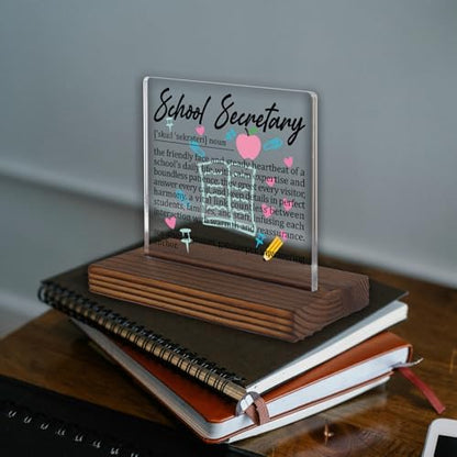 School Secretary Gifts, Thank You Desk Sign for Office Staff