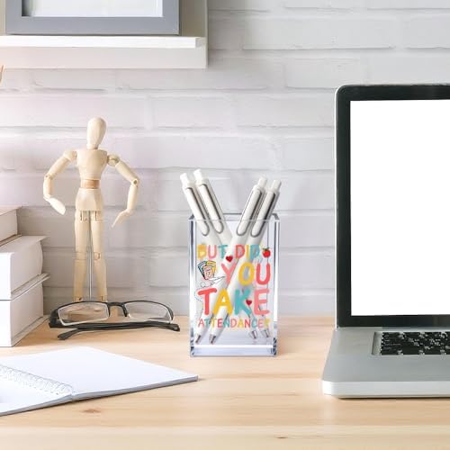 Funny Teacher Acrylic Pencil Holder for Desk, Teacher Appreciation