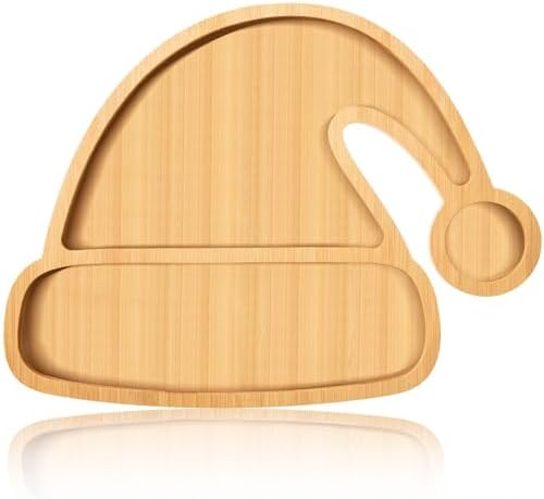 AWIZOM Christmas Hat Wooden Serving Tray Christmas Bamboo Platter