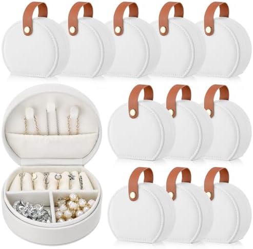 Weysat 12 Pack Mini Travel Jewelry Case Bridesmaid Gifts Box Bulk