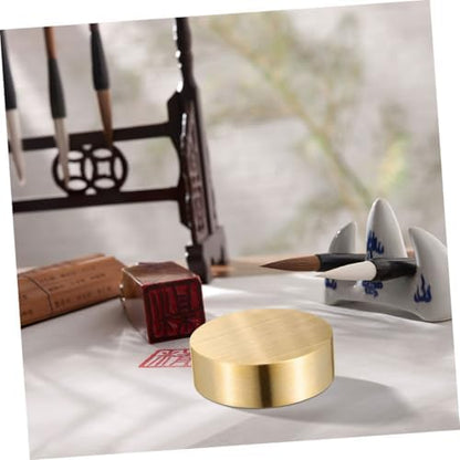 Lurrose 2PCS Brass Paperweights for Desk Home Decor Elegant