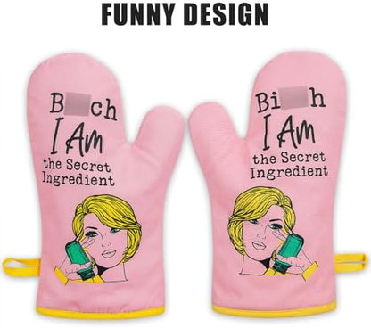Miracu Funny Kitchen Cooking Oven Mitts, Baking Stuff Baker Gifts for