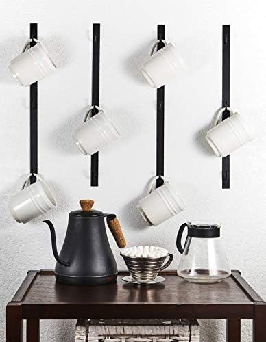 Coffee Mug Wall Rack - Metal Mug Racks for Wall - Unique S Curve