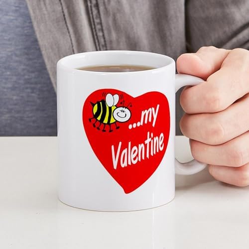 CafePress Bee My Valentine Mugs 11 oz (325 ml) Ceramic Coffee Mug