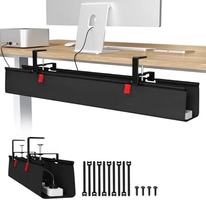 Univivi No Drill Under Desk Cable Management Tray, 36 inch Cable