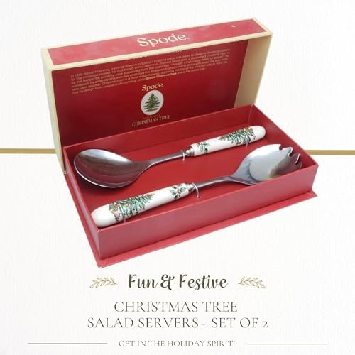 Spode – Christmas Tree – Christmas Tree Salad Servers - Set of 2