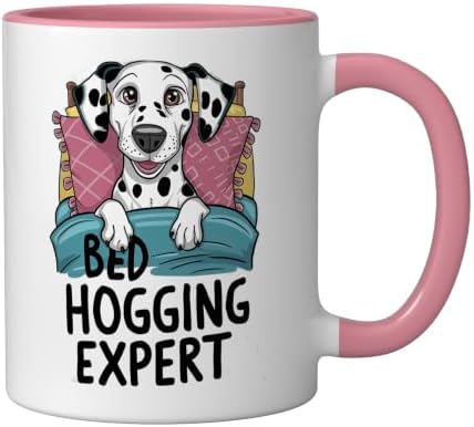 Dalmatian Dog Bed Hogging Expert Pet Lover Humor Ceramic Mug