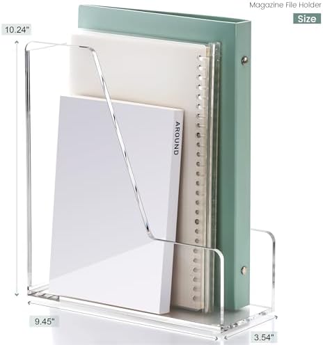 YUXUN Acrylic Magazine File Holder,Clear Desk Organizer File Holder