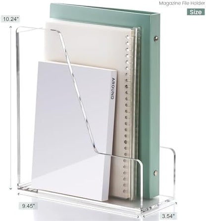 YUXUN Acrylic Magazine File Holder,Clear Desk Organizer File Holder