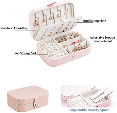 ASLIDECOR Travel Jewelry Case Leather,Small Jewelry Box Gift for
