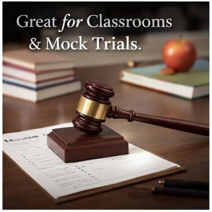 Wooden Gavel and Sound Block for Judge Lawyer Auction