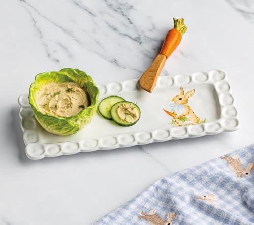 Mud Pie Easter Bunny Tray, Cabbage Tidbit Bowl, and Carrot Spreader