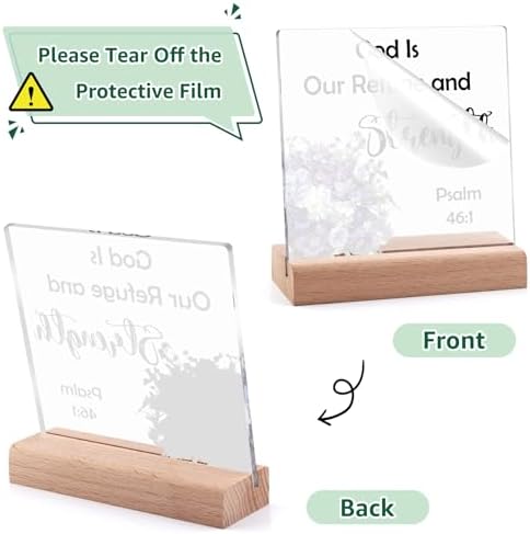 Bible Verse Quotes Desk Decor for Office Home Acrylic Sign With Wooden