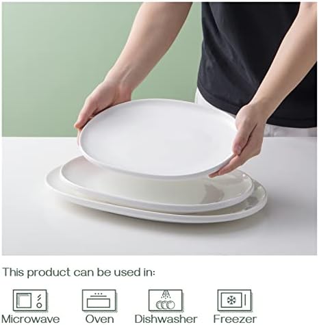 DOWAN Large Serving Platter, 16"/14"/12" Porcelain Platters for