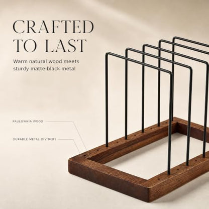ZICOTO Stylish File Organizer for Desk - Premium Wooden Document