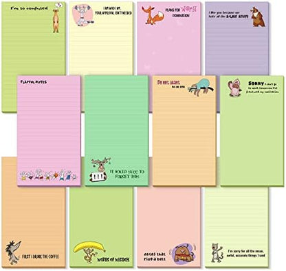 Hotop 12 Pcs Funny Notepads Office Coworker Gifts Funny Sticky Note 3"