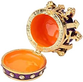 QIFU Hand Painted Purple Royal Crown Style Decorative Enameled Trinket