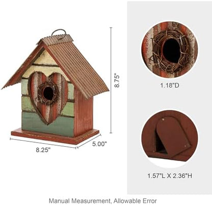 Glitzhome Bird House for Outdoor, 8.75" H Decorative Pet Cottage