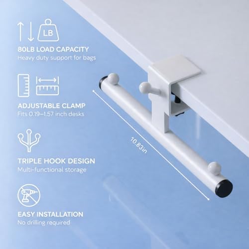 Desk Bag Hook, Bag Hook for Desk, Backpack Hook for Desk, Bag Holder