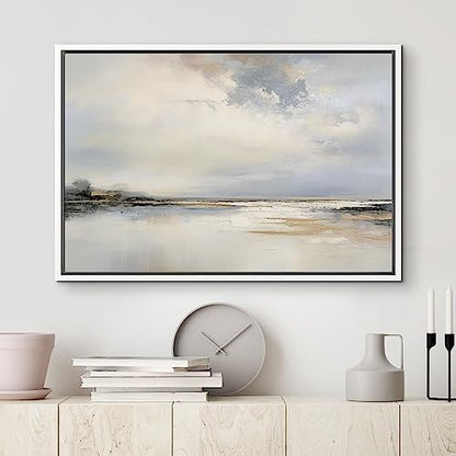 wall26 Framed Canvas Print Wall Art Storm Cloud Lake Reflection Nature