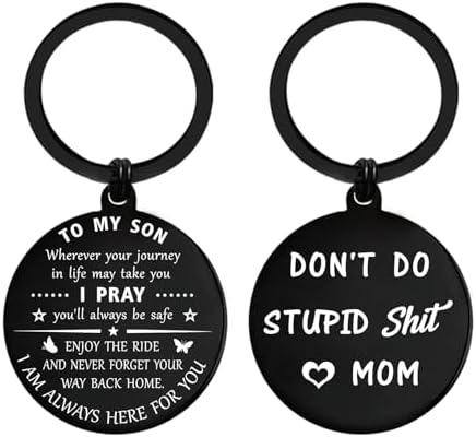 ENGZHI Son Christmas Keychain, Son Gifts for Teen Boys Stocking