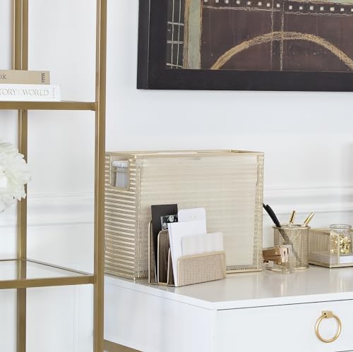 BLU MONACO | Gold Metal Mesh Mail Sorter Organizer Countertop | Paper