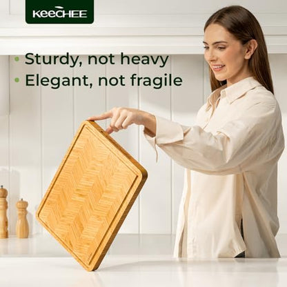 Keechee Atelier Collection Bamboo Cutting Board, Reversible Wood