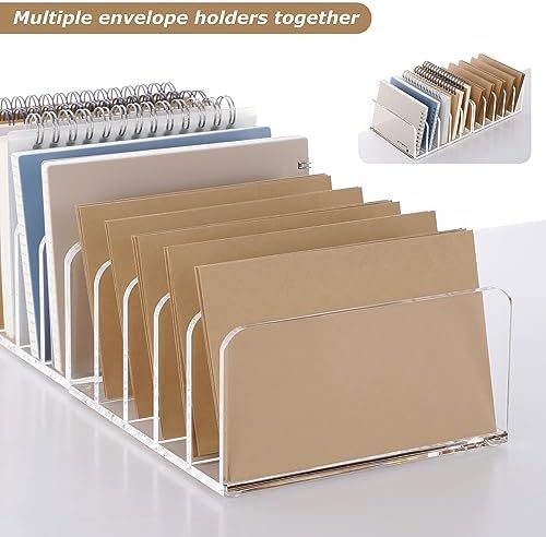 SANRUI Clear Mail Organizer Desk Sorter, Acrylic Letter File Holder