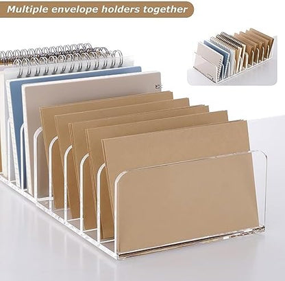 SANRUI Clear Mail Organizer Desk Sorter, Acrylic Letter File Holder