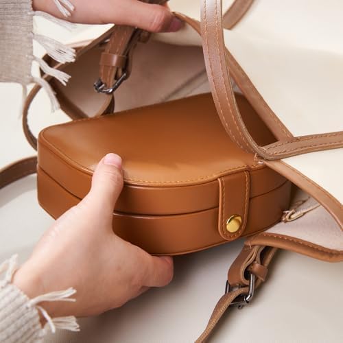 Small Travel Jewelry Box, Leather Waterproof Jewelry Case for Women