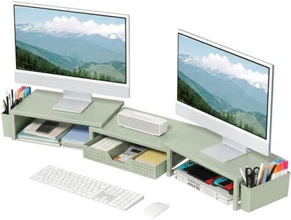 OPNICE Desk Organizers and Accessories, Dual Monitor Stand Riser with