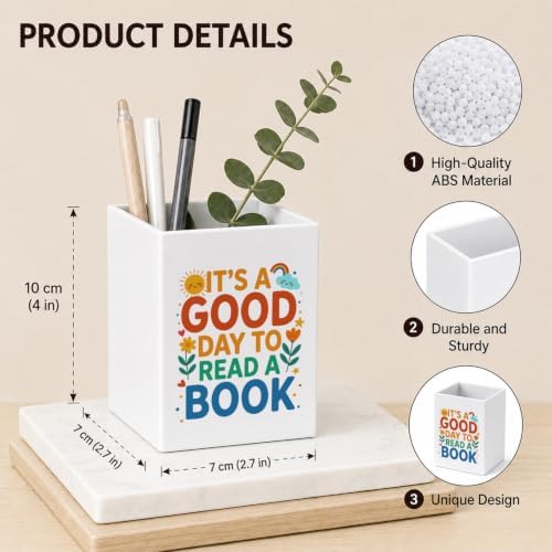 It's A Good Day to Read A Book, Funny White Cosmetic Pencil Pen Holder