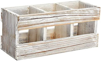 Juvale Farmhouse Decor 3-Compartment Pencil Holder & Desk Organizer