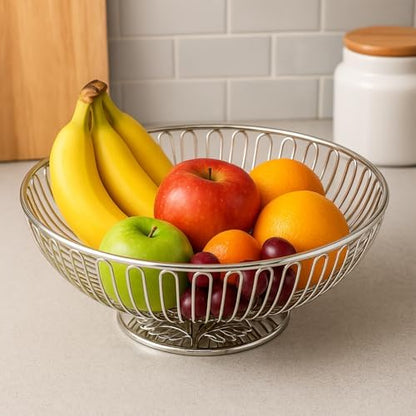 Elegance Nontarnish Silverplated Wire Bread Basket 11" | Decorative