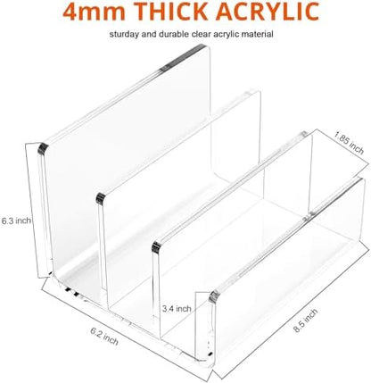 Richboom Acrylic File Sorter, 8.5"x6.3"x6.2", Upright File Organizer