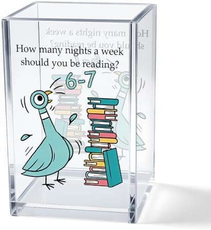 Reading Humor Acrylic Pen Holder for Desk, Teacher Appreciation & End