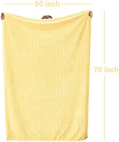 Vessia Flannel Fleece Throw Blanket(50x70 inch), 3D Jacquard Light