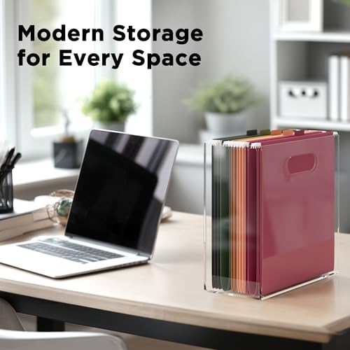 File Organizer for Desk - This Acrylic Storage Box is great for Office