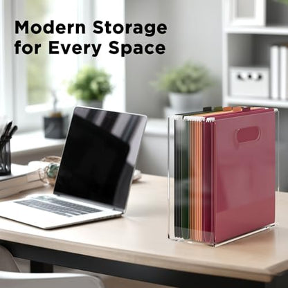 File Organizer for Desk - This Acrylic Storage Box is great for Office