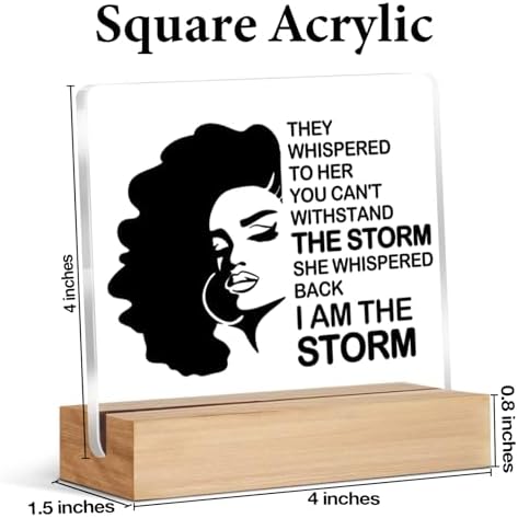 Inspirational Black Women Gifts, I Am the Storm Black Woman Acrylic
