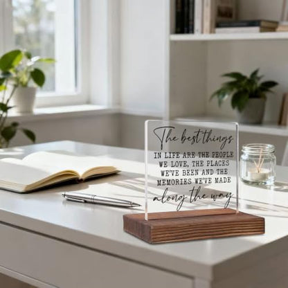 Inspirational Family Office Decor, The Best Things in Life Quote Sign