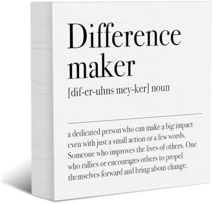 YYDS Difference Maker Definition Decorative Wooden Box Sign Coworker