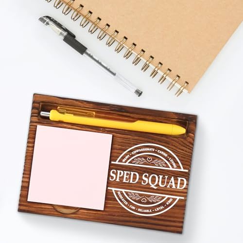 Special Education Team Gift, Wooden Sticky Note Holder for Desk.