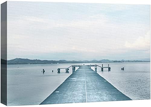 NWT Canvas Print Wall Art Concrete Pier Extends into Sea Nature Ocean