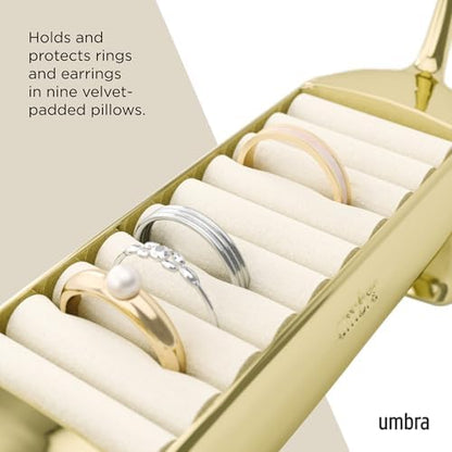 Umbra Dachsie Ring Holder, Weiner Dog Dachshund Jewelry Storage, Brass