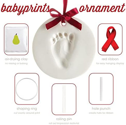 Pearhead Babyprints Ornament, Baby's First Christmas Holiday Keepsake