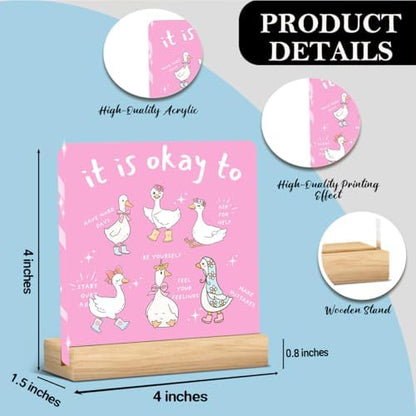 Cute Goose Motivational Gift for Women Coworker Friends Acrylic Sign