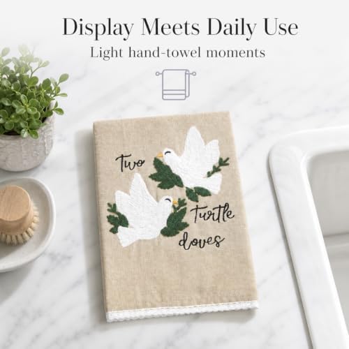 Mud Pie 12 Days Christmas Embroidery & Decorative Kitchen Towel